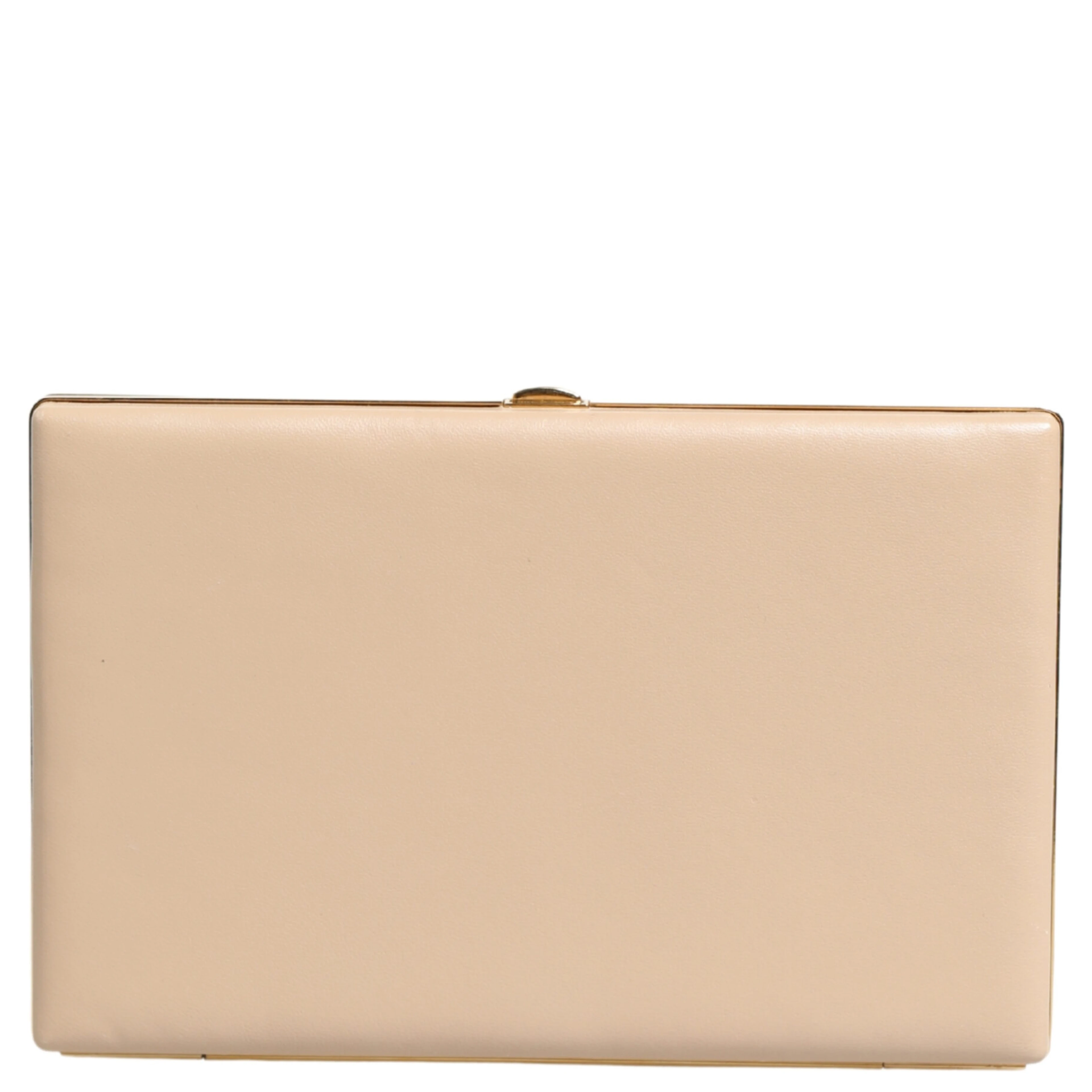 Beige Lambskin Leather Clutch Evening Women Purse Bag