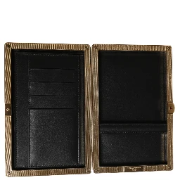Brown Calfskin Leather Clutch Evening Women Purse Bag