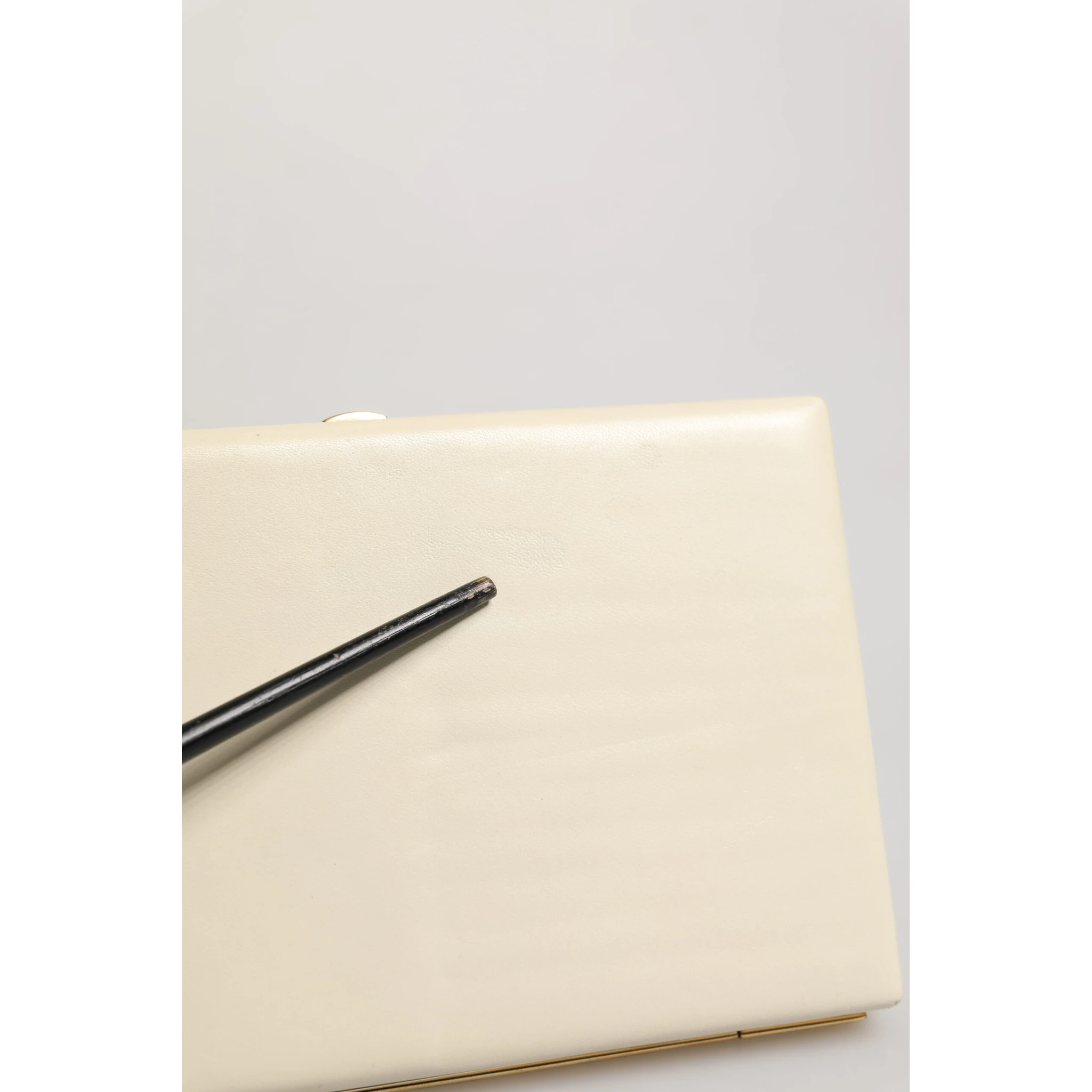 White Lambskin Leather Clutch Evening Women Purse Bag