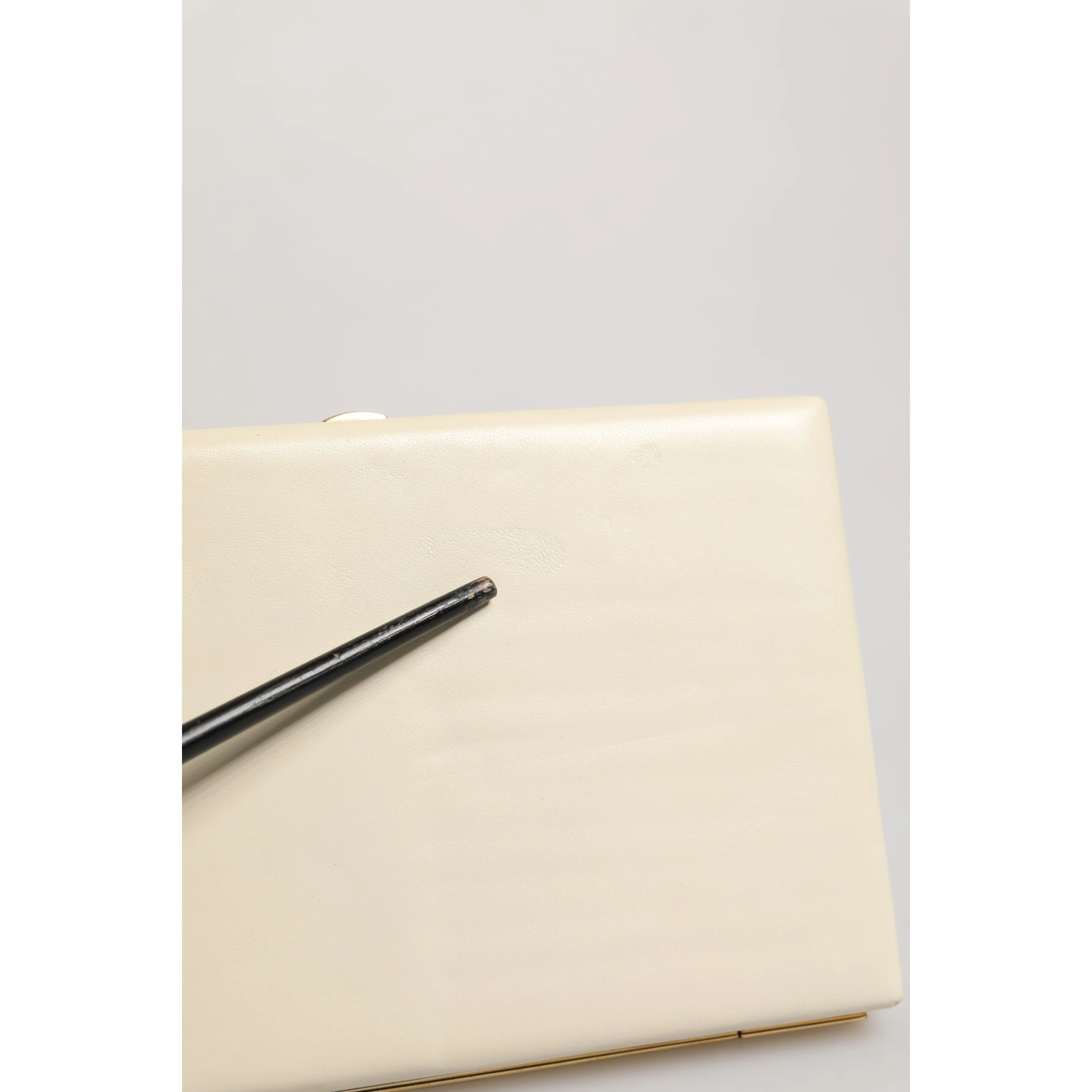 White Lambskin Leather Clutch Evening Women Purse Bag