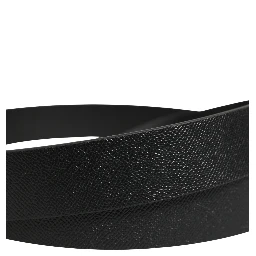 Black Calf Leather Silver Metal Buckle Belt