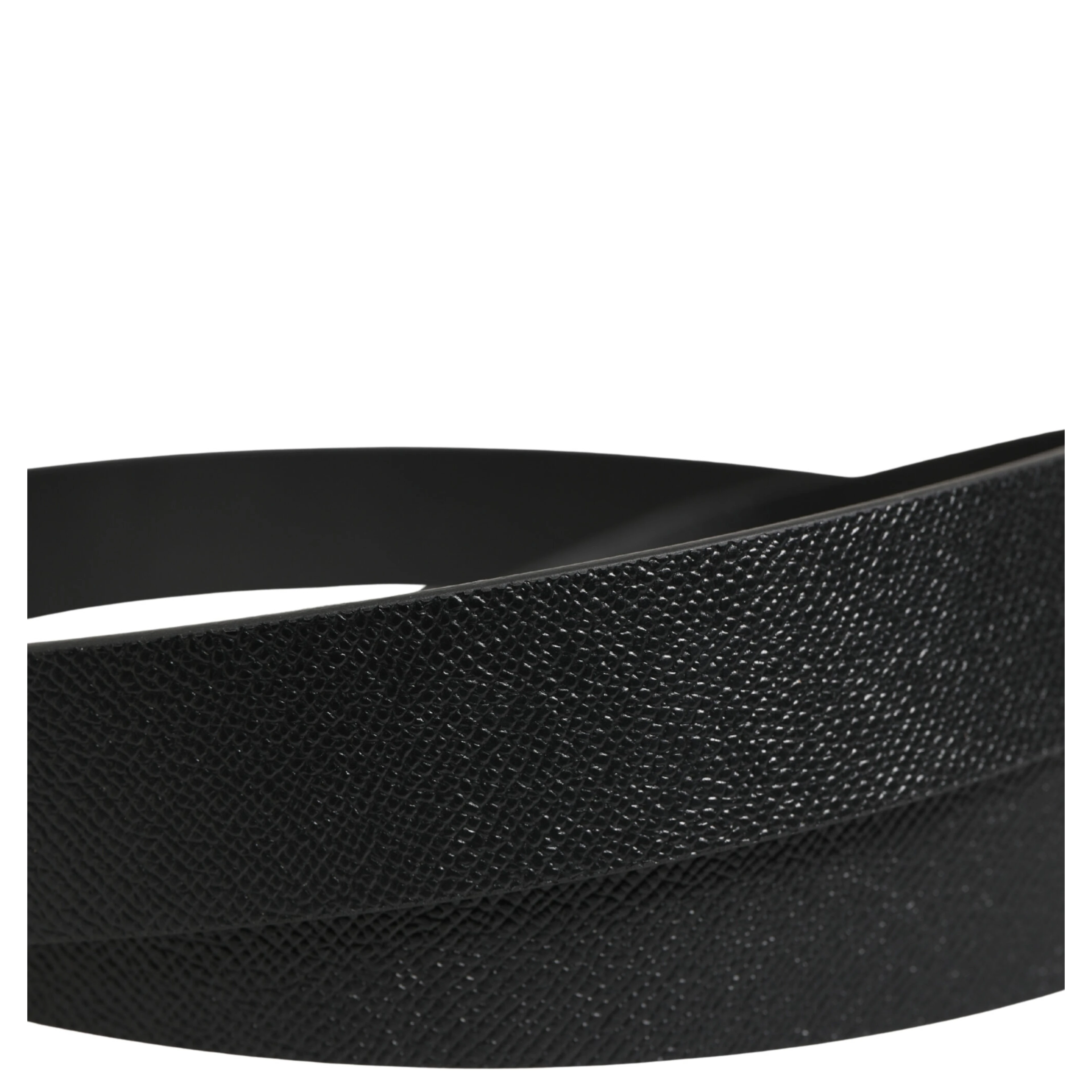 Black Calf Leather Silver Metal Buckle Belt