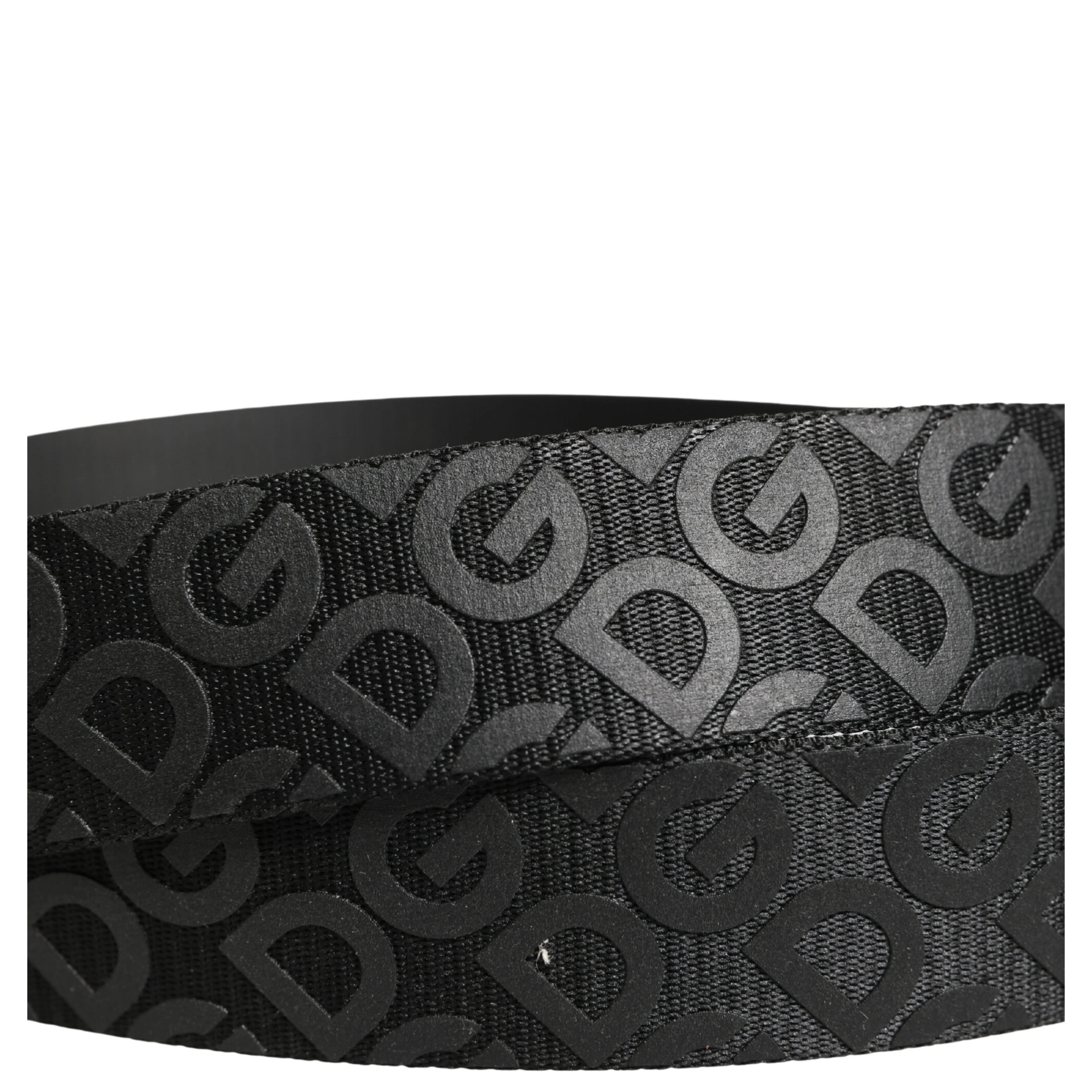 Black Logo Monogram Silver Metal Buckle Belt