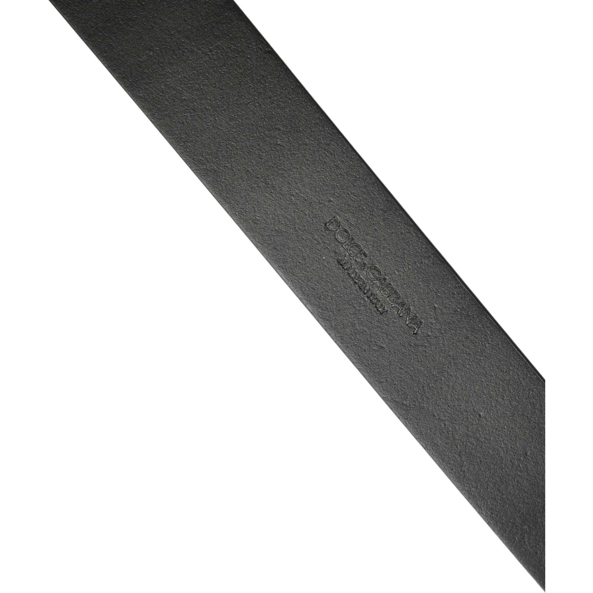 Black Calf Leather Silver Metal Buckle Belt