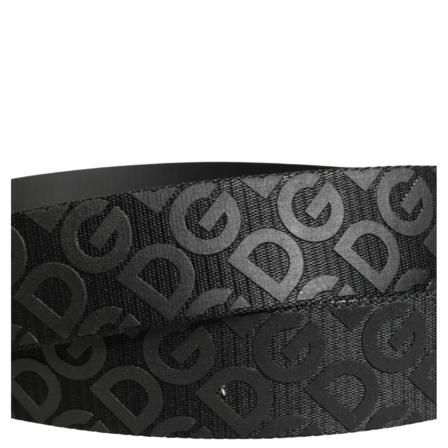 Black Logo Monogram Silver Metal Buckle Belt