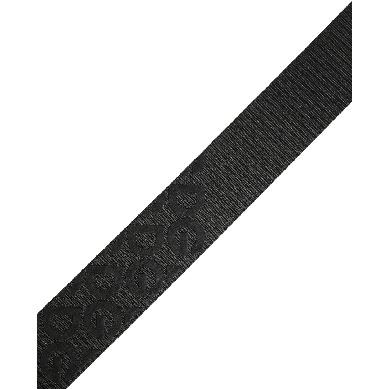 Black Logo Monogram Silver Metal Buckle Belt