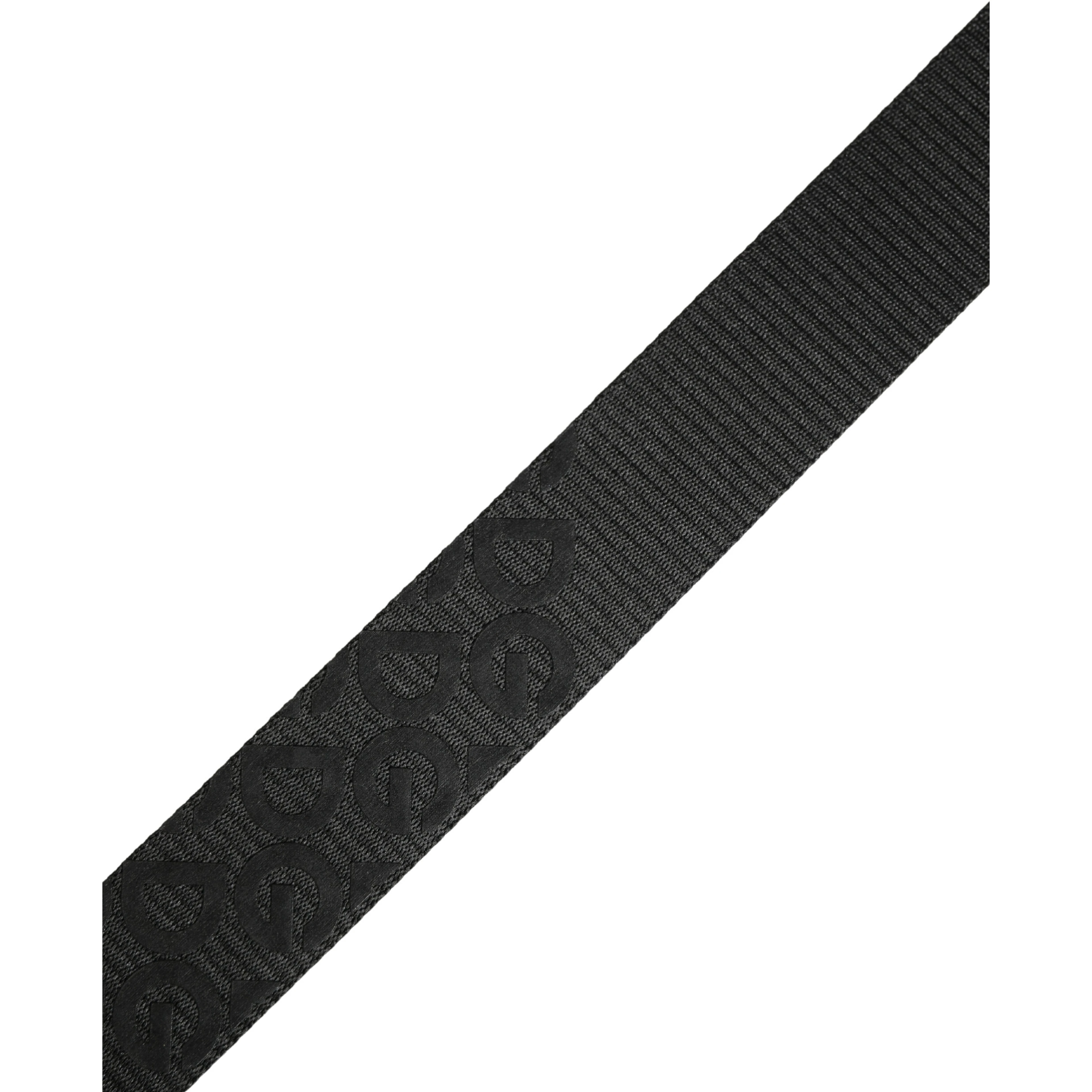 Black Logo Monogram Silver Metal Buckle Belt
