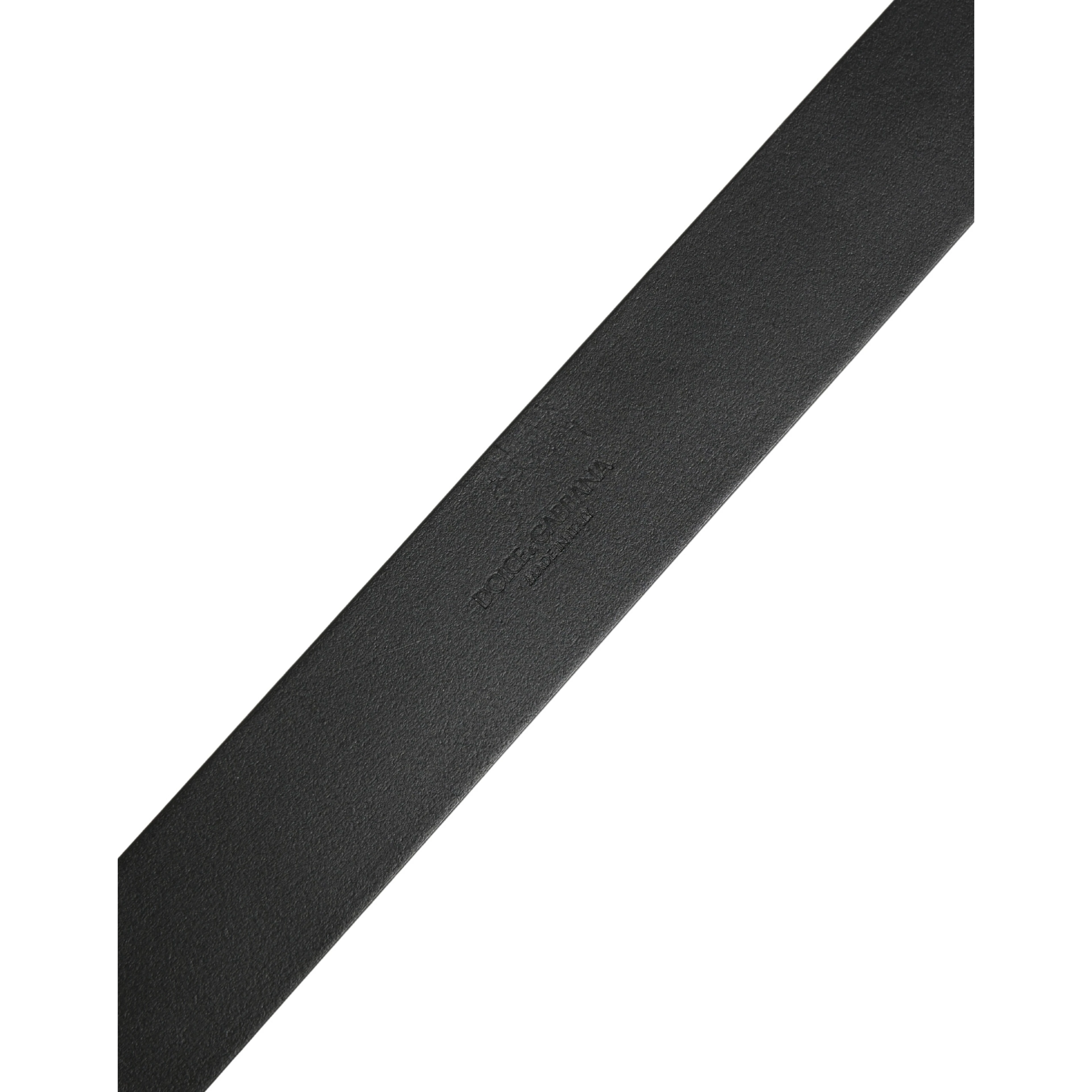 Black Calf Leather Silver Metal Buckle Belt