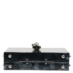 Black Acrylic Plexiglass Studded DOLCE BOX Clutch Bag