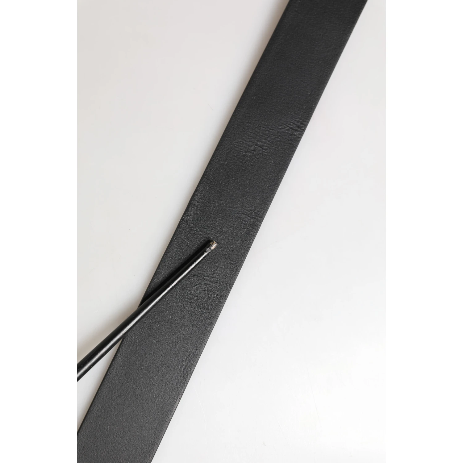 Black Calf Leather Silver Metal Buckle Belt