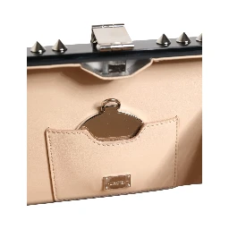 Black Acrylic Plexiglass Studded DOLCE BOX Clutch Bag