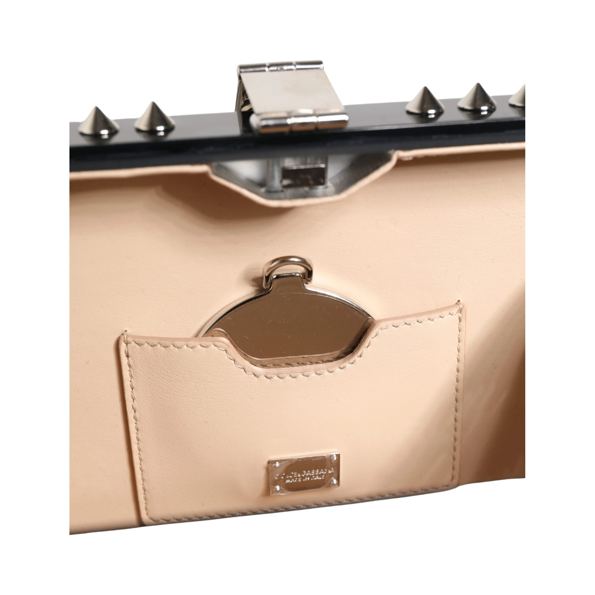 Black Acrylic Plexiglass Studded DOLCE BOX Clutch Bag