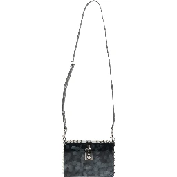 Black Acrylic Plexiglass Studded DOLCE BOX Clutch Bag
