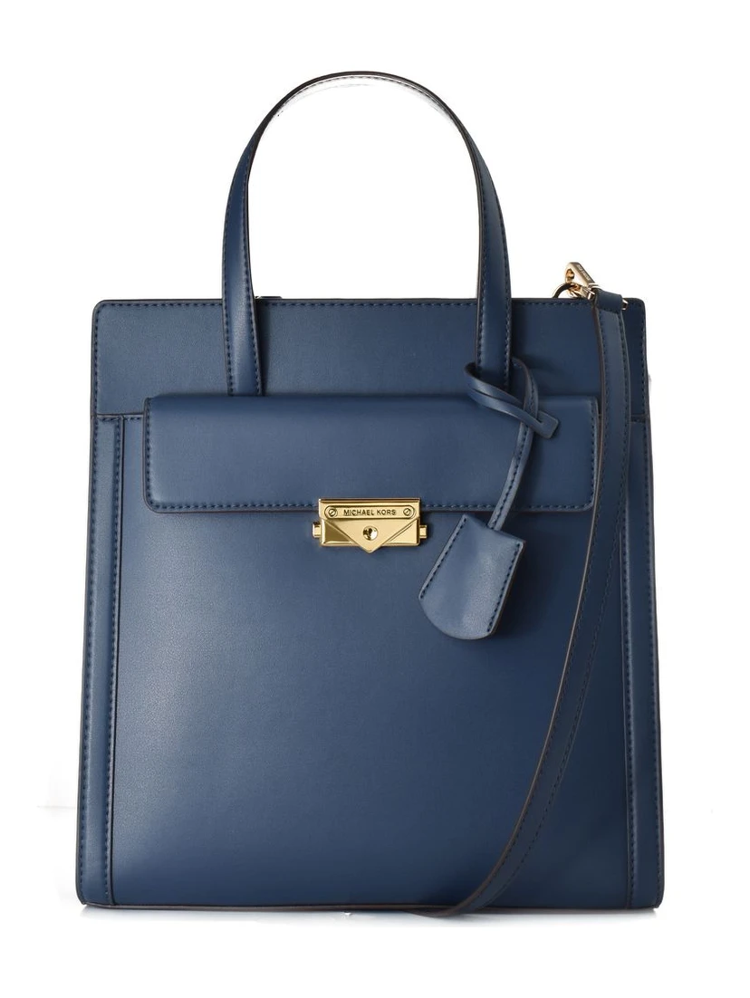Blue Leather Handbag