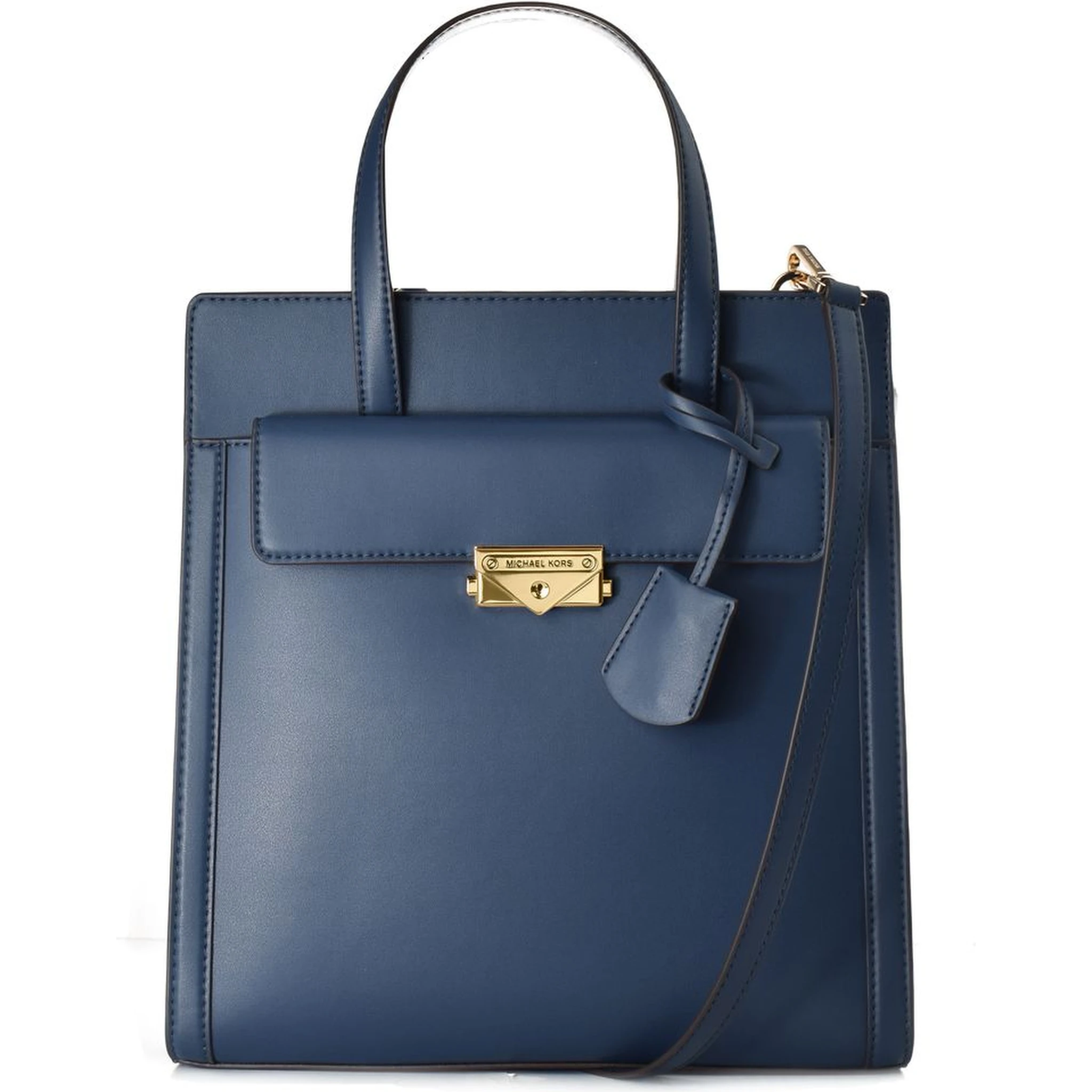 Blue Leather Handbag