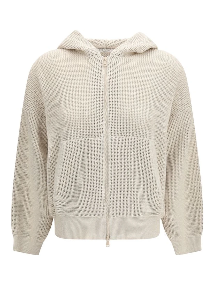 Beige Cotton Hoodie