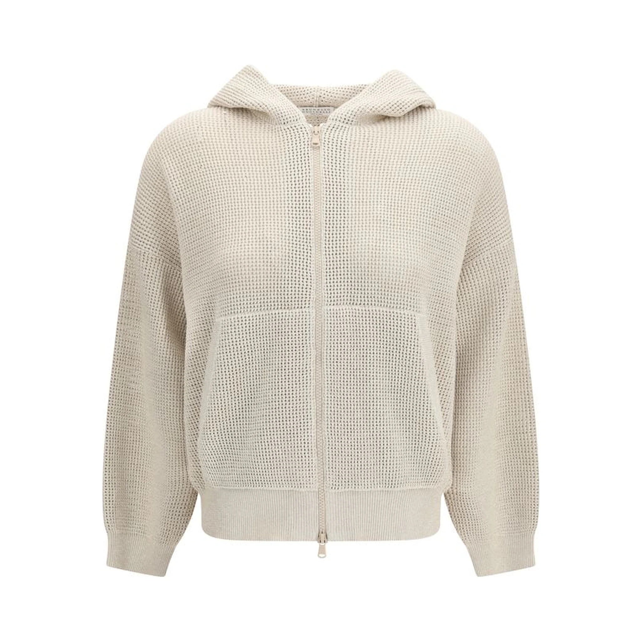 Beige Cotton Hoodie