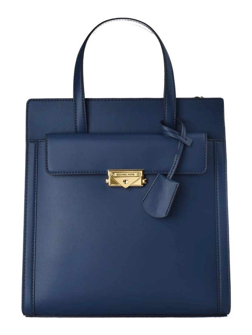 Blue Leather Handbag