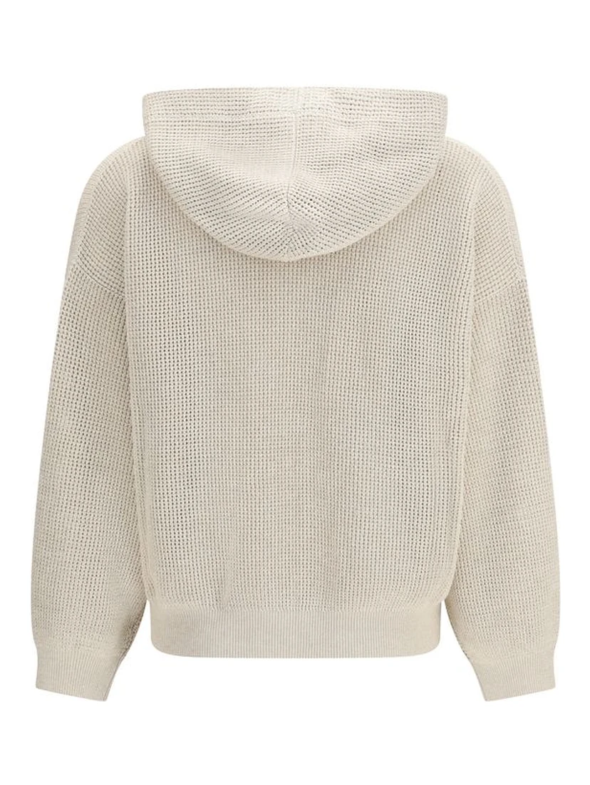 Beige Cotton Hoodie