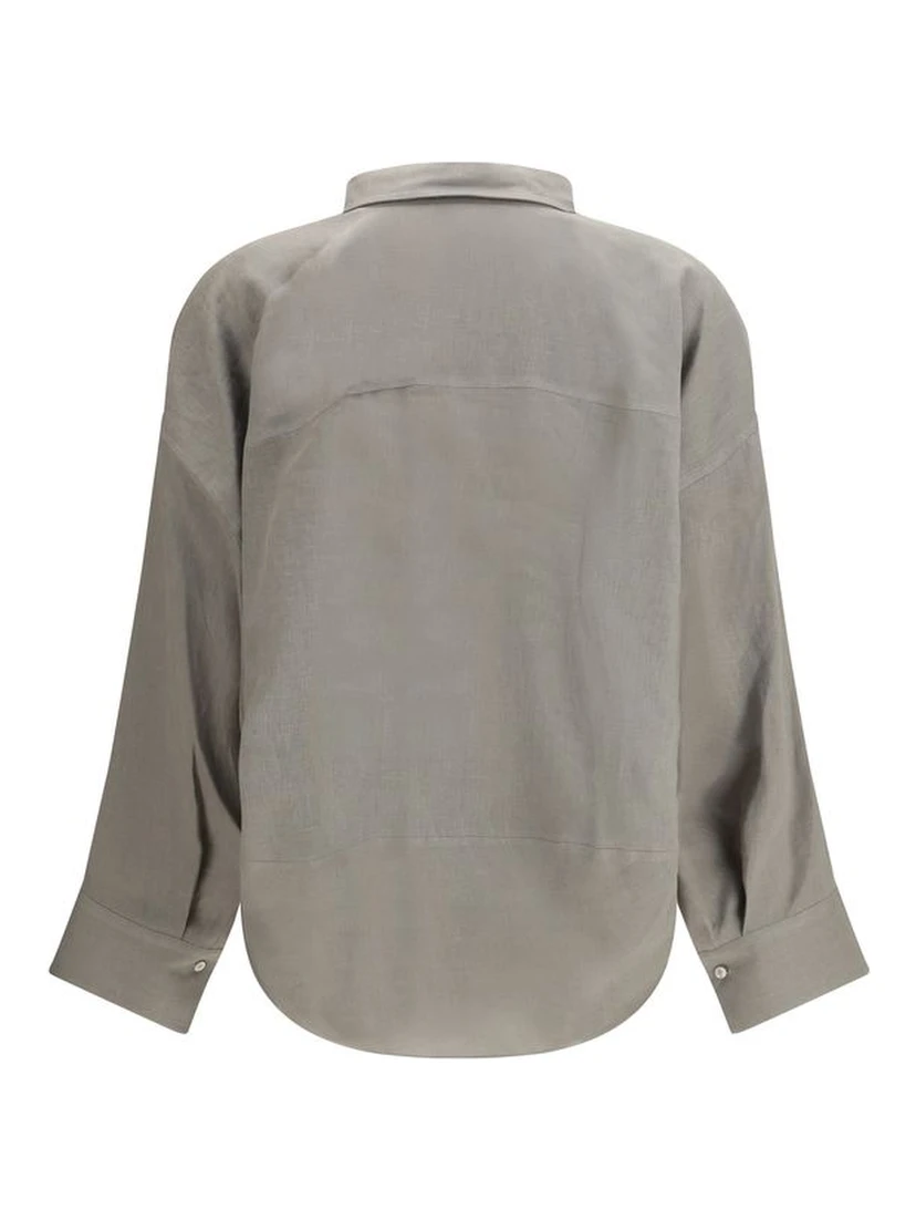 Bicolor Linen Blouse