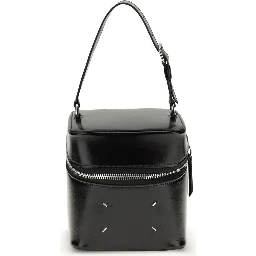 حقيبة كتف بوس توروس من جلد العجل الأسود