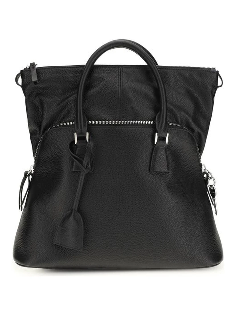 حقيبة كتف بوس توروس من جلد العجل الأسود