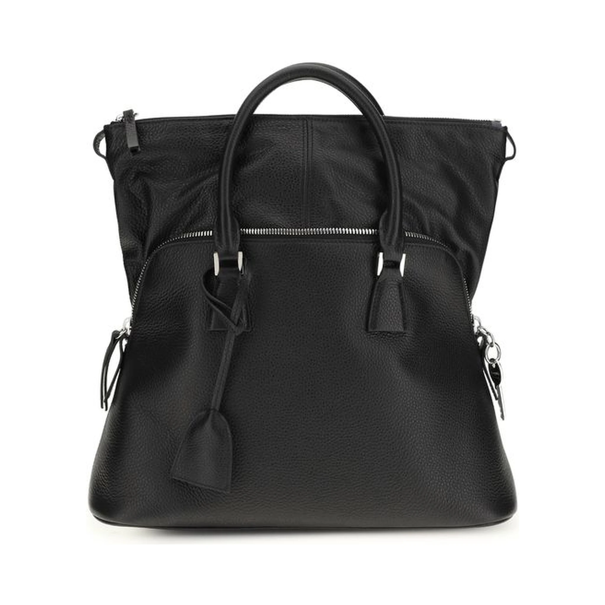 حقيبة كتف بوس توروس من جلد العجل الأسود