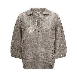 Beige Linen Polo Shirt