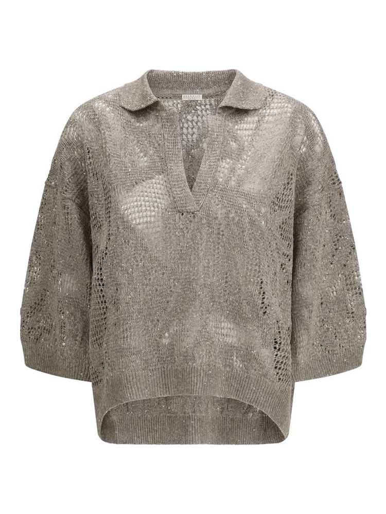 Beige Linen Polo Shirt