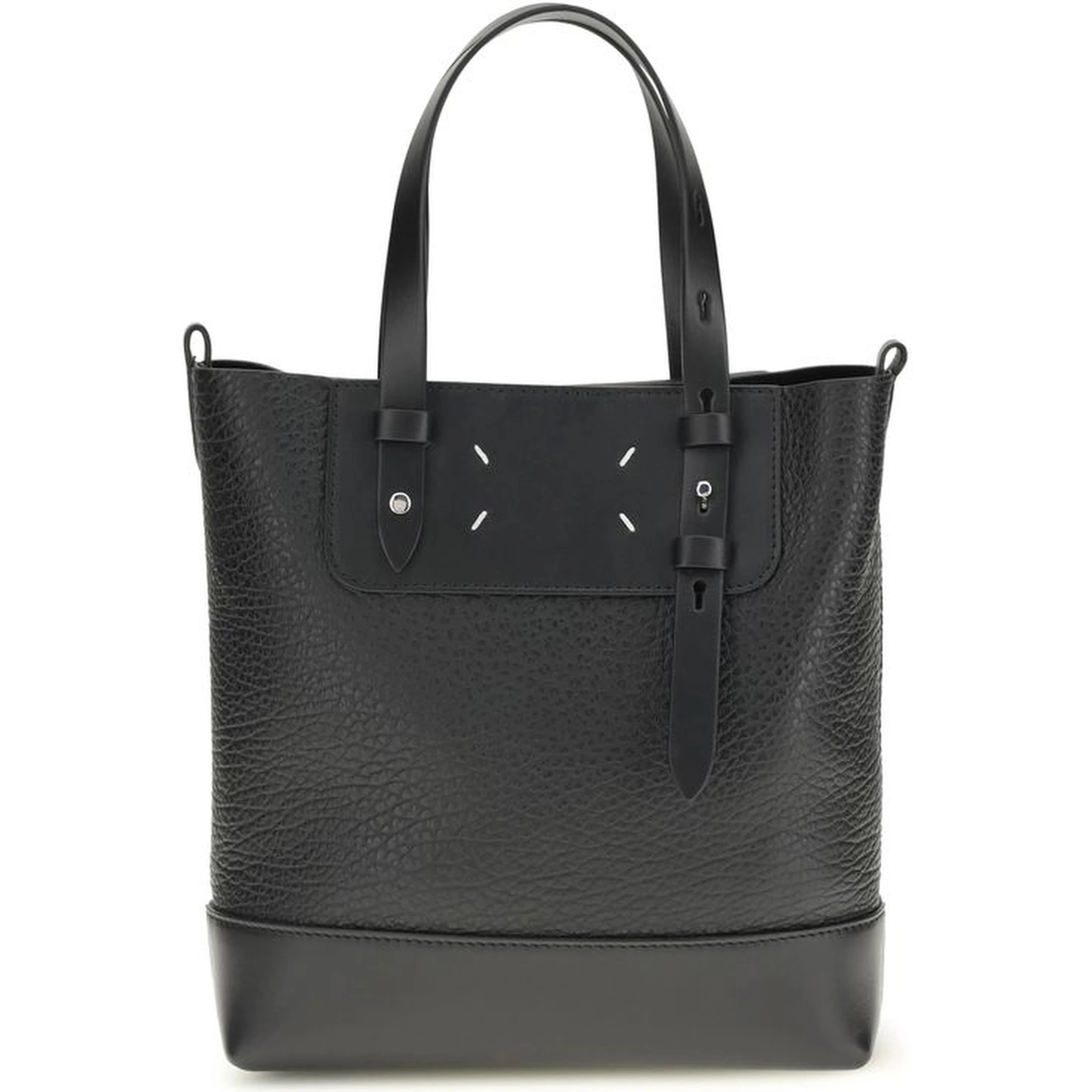 حقيبة كتف بوس توروس من جلد العجل الأسود