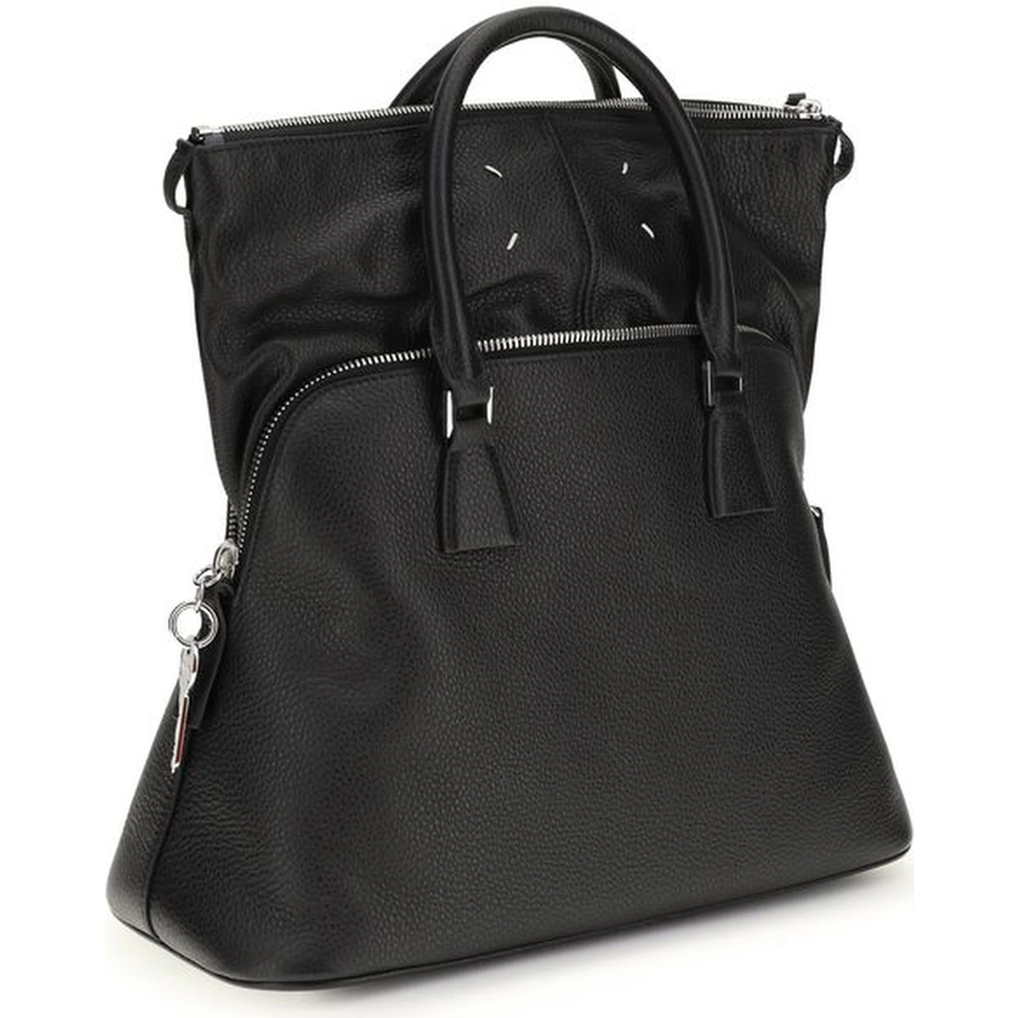 حقيبة كتف بوس توروس من جلد العجل الأسود