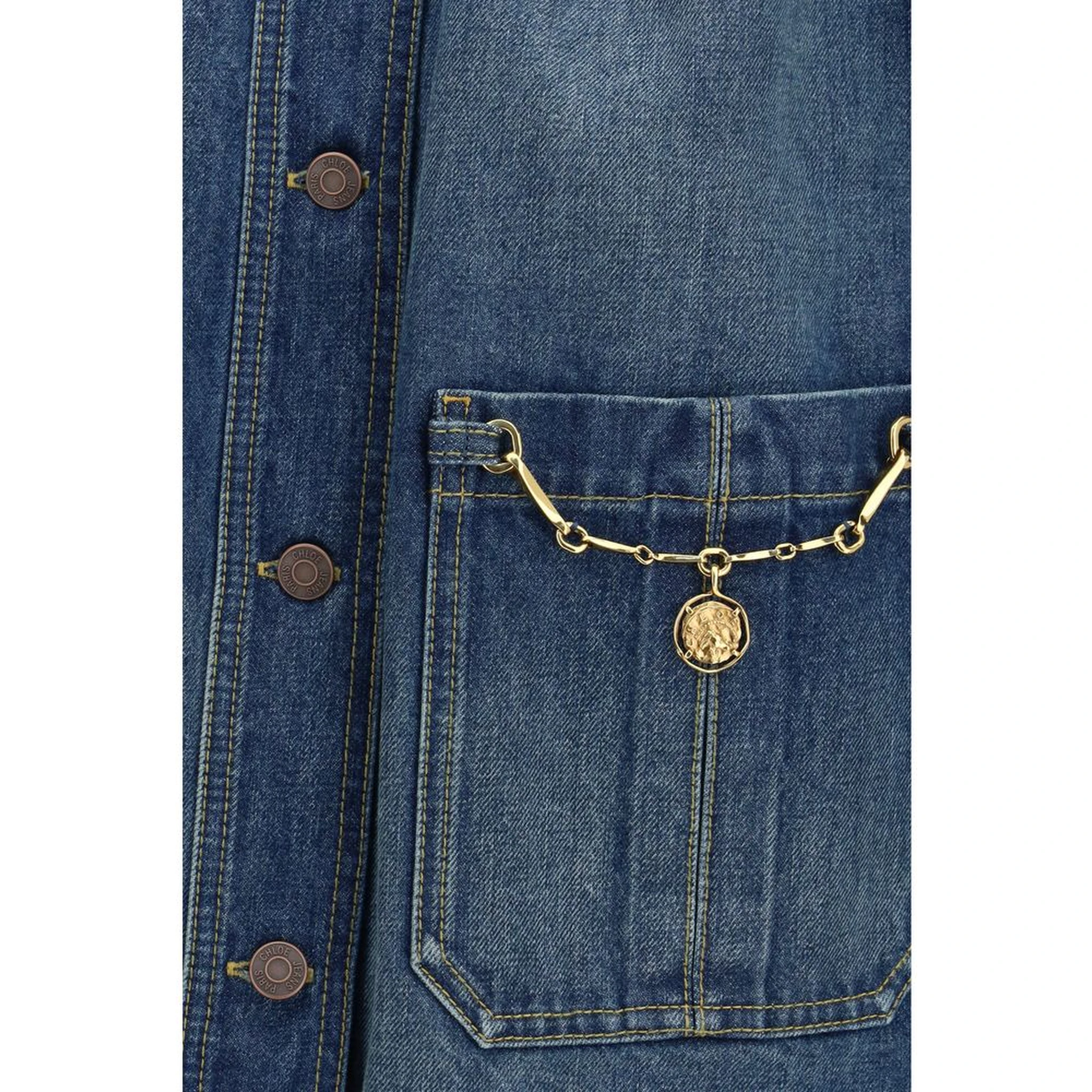 جاكيت جينز قطني أزرق