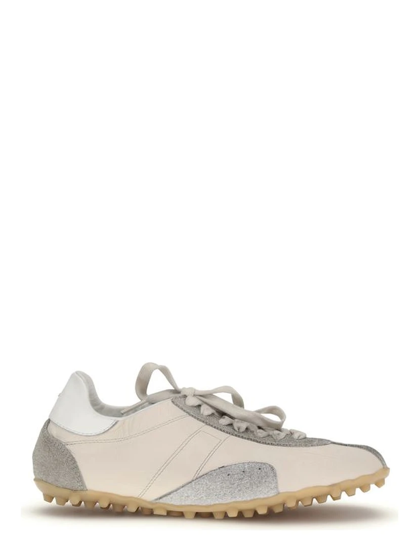 Beige Goatskin Athletic Sneakers