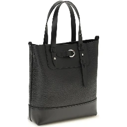 حقيبة كتف بوس توروس من جلد العجل الأسود