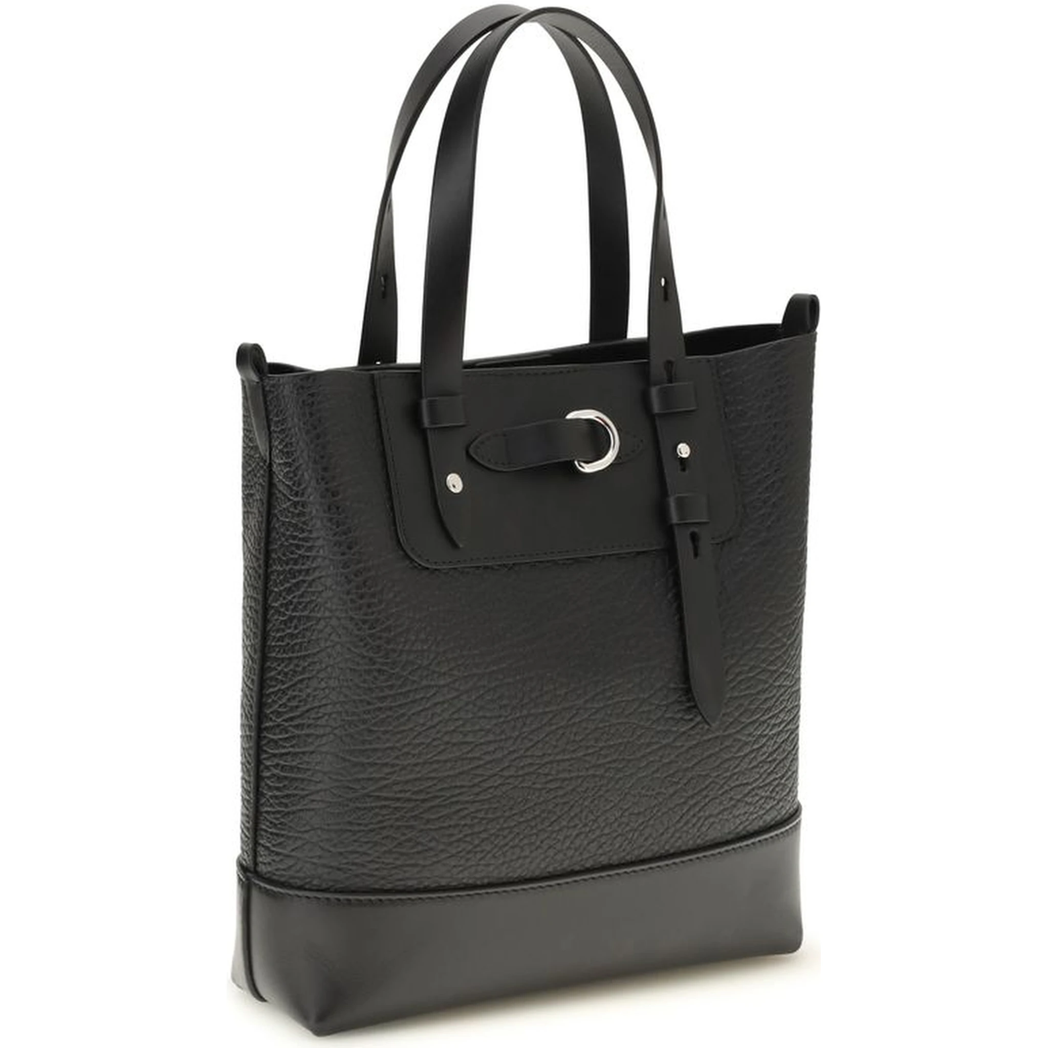 حقيبة كتف بوس توروس من جلد العجل الأسود