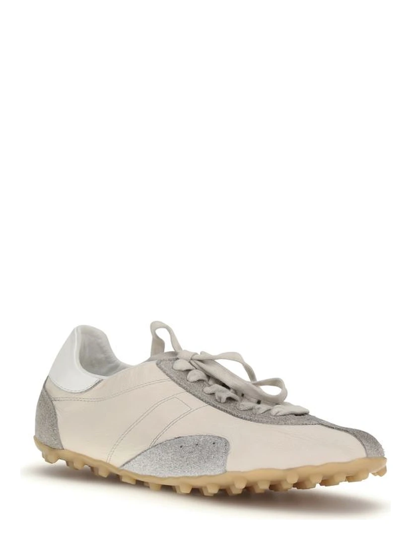 Beige Goatskin Athletic Sneakers