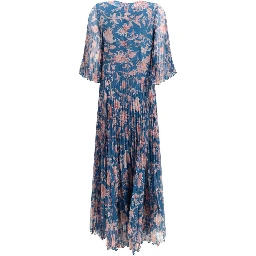 Blue Polyester Casual Dress