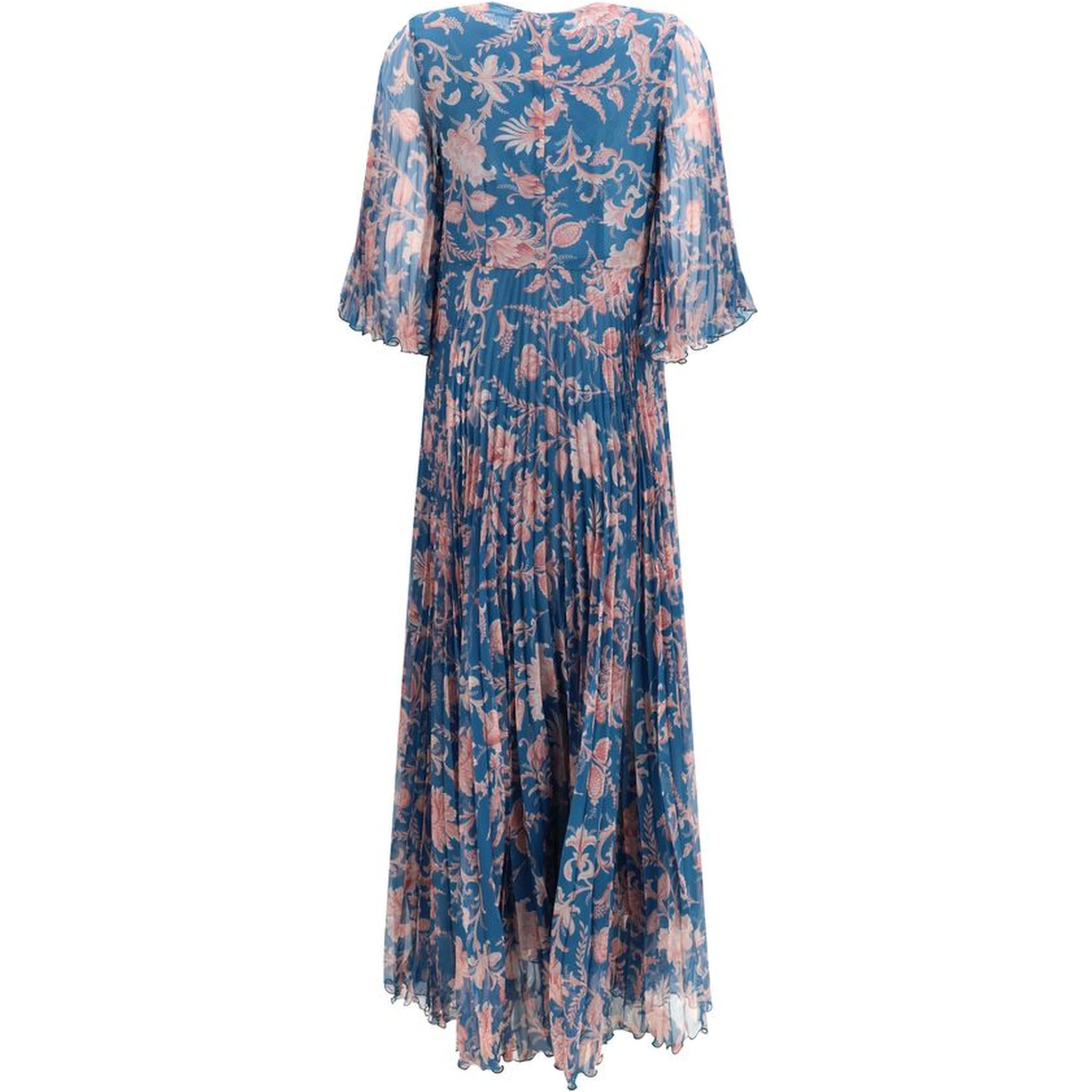 Blue Polyester Casual Dress