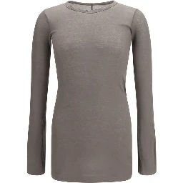 Brown Cotton Long Sleeve T-Shirt