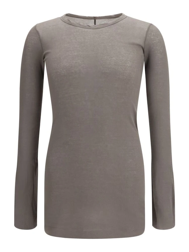 Brown Cotton Long Sleeve T-Shirt