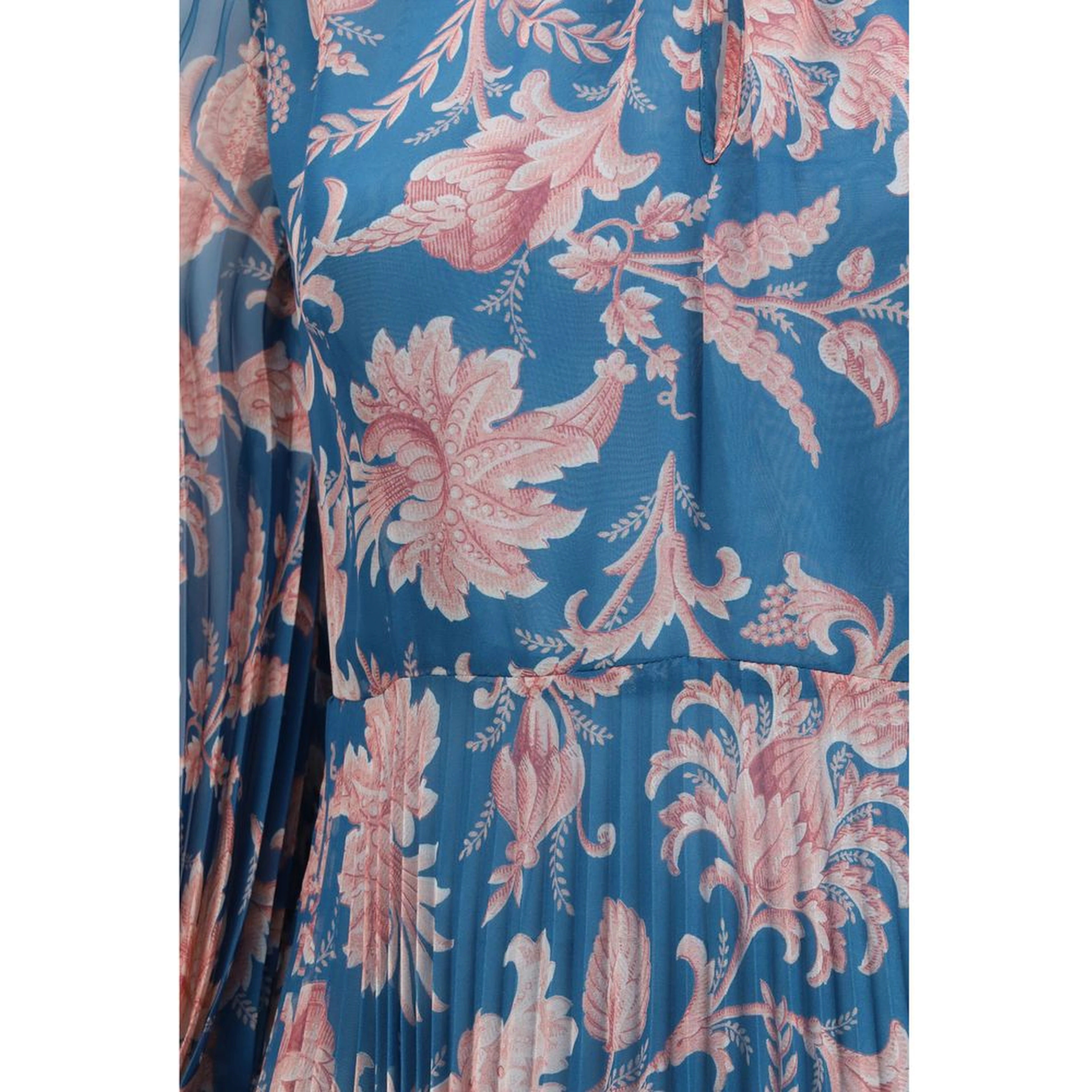 Blue Polyester Casual Dress