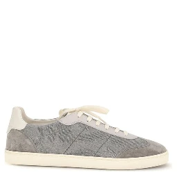 Gray Calf Leather Bos Taurus Low Top Sneakers
