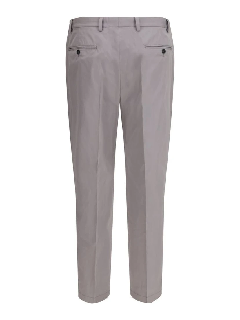 Gray Cotton Dress Pants
