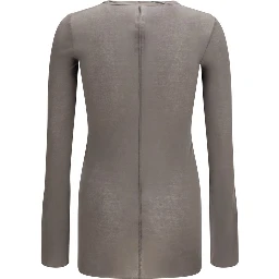 Brown Cotton Long Sleeve T-Shirt