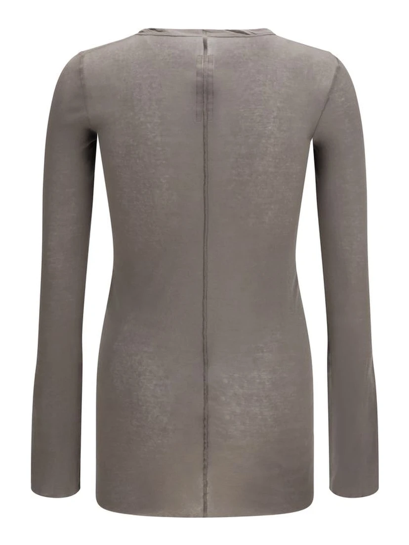 Brown Cotton Long Sleeve T-Shirt