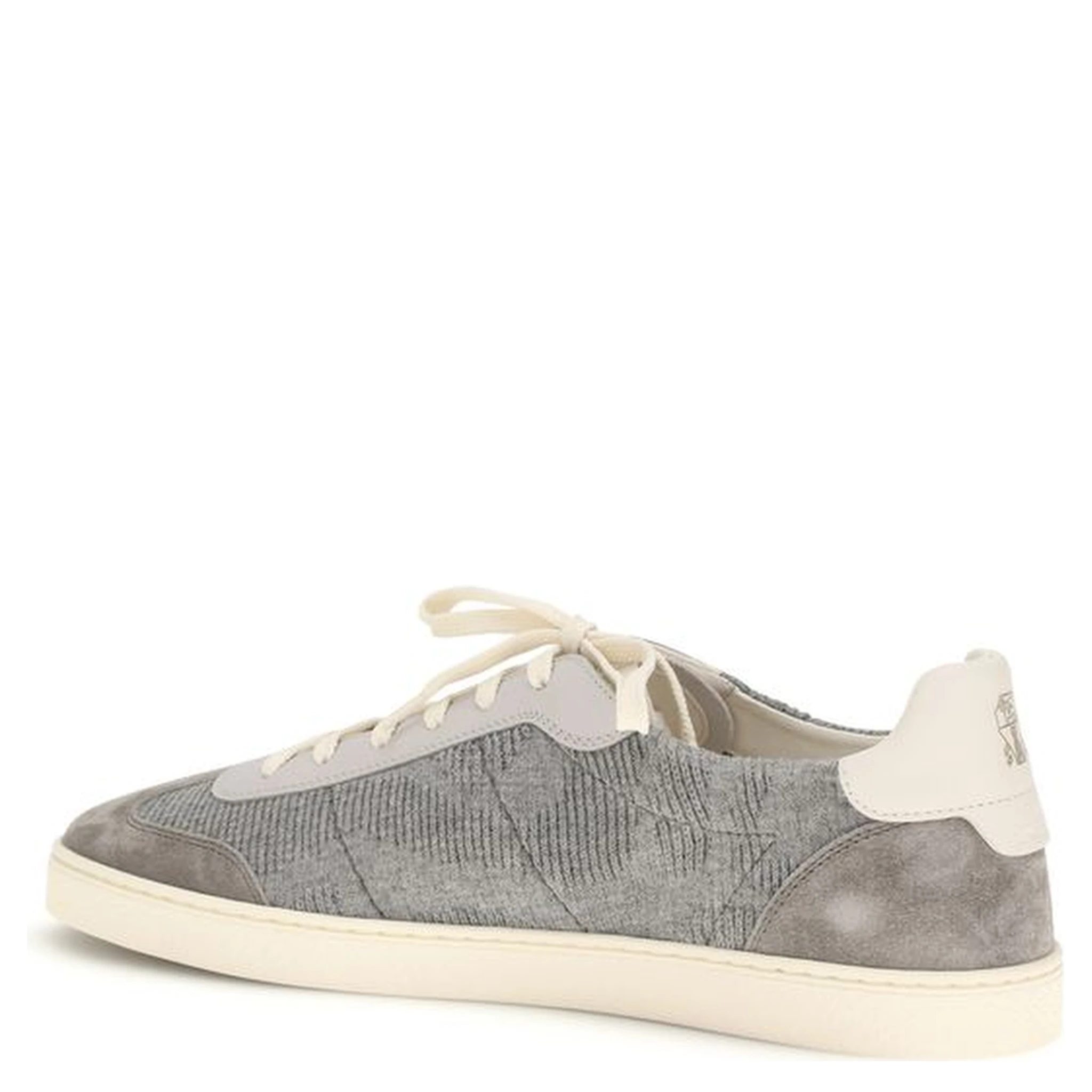 Gray Calf Leather Bos Taurus Low Top Sneakers