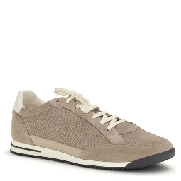 Beige Calf Leather Bos Taurus Low Top Sneakers