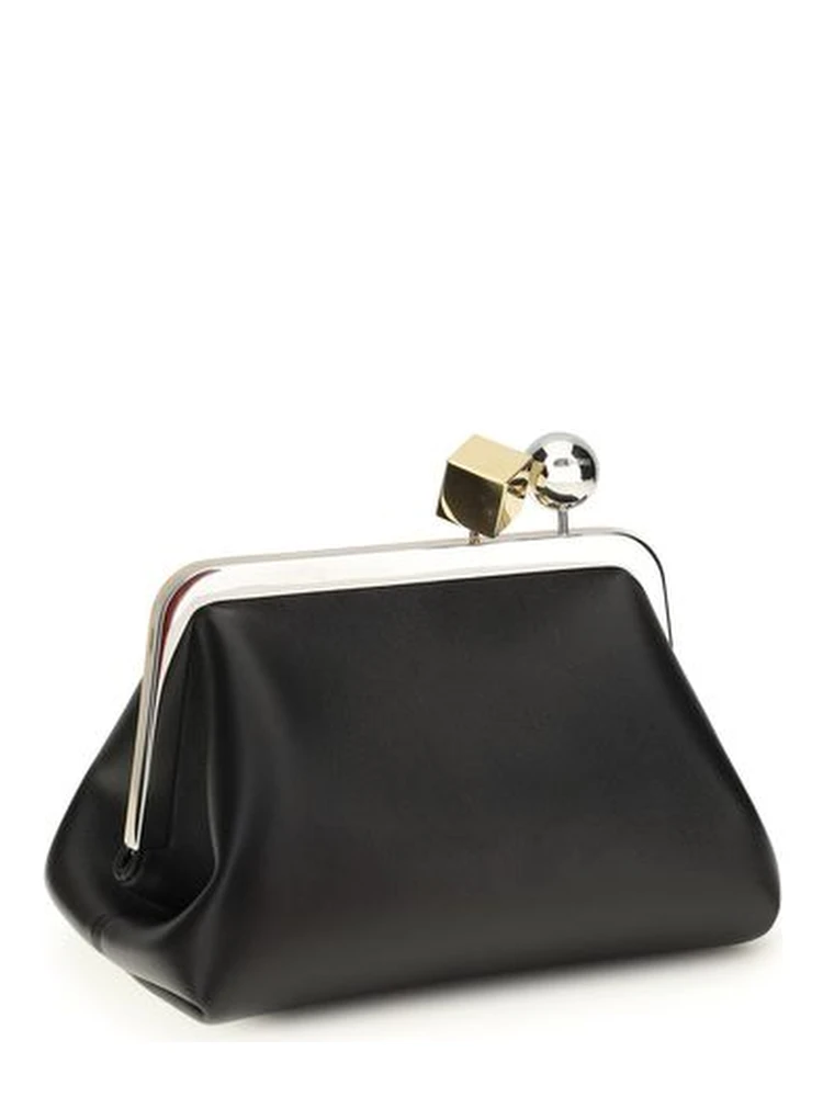 حقيبة كتف من جلد الخروف الأسود (Ovis Aries Aries) alternative