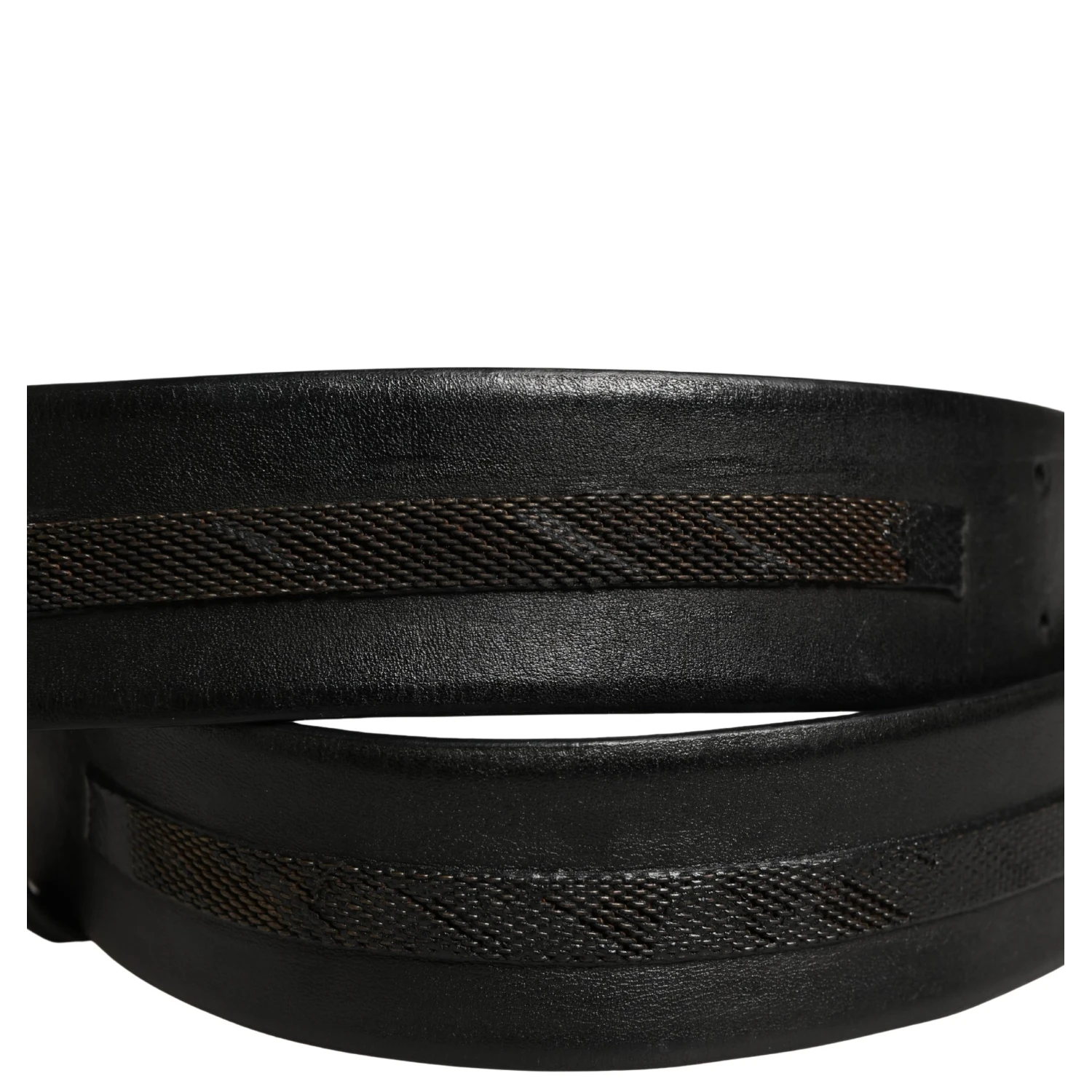 Black Leather Gold Metal Buckle Waist Women Belt