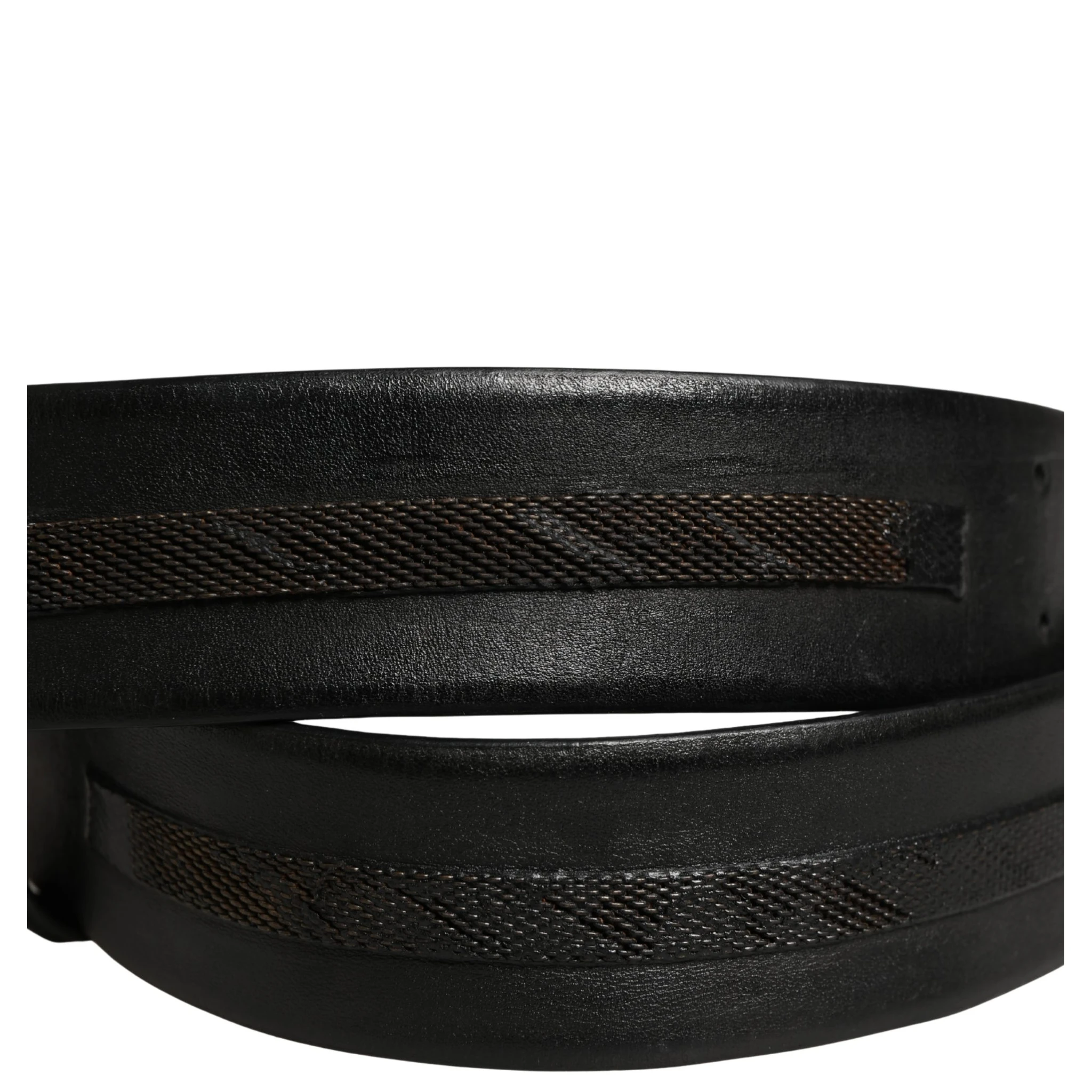 Black Leather Gold Metal Buckle Waist Women Belt